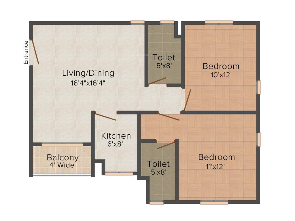 Oswal Orchard County (2BHK+2T (1,098 sq ft) 1098 sq ft)