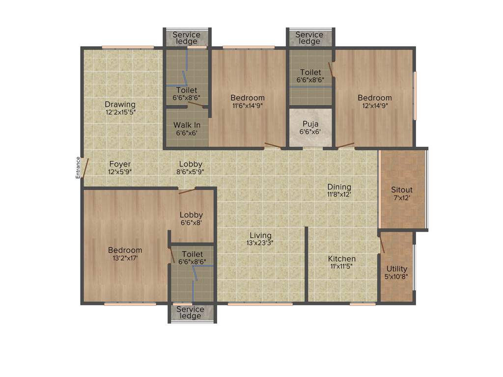 My Home Bhooja (3BHK+3T (2,595 sq ft) + Pooja Room 2595 sq ft)