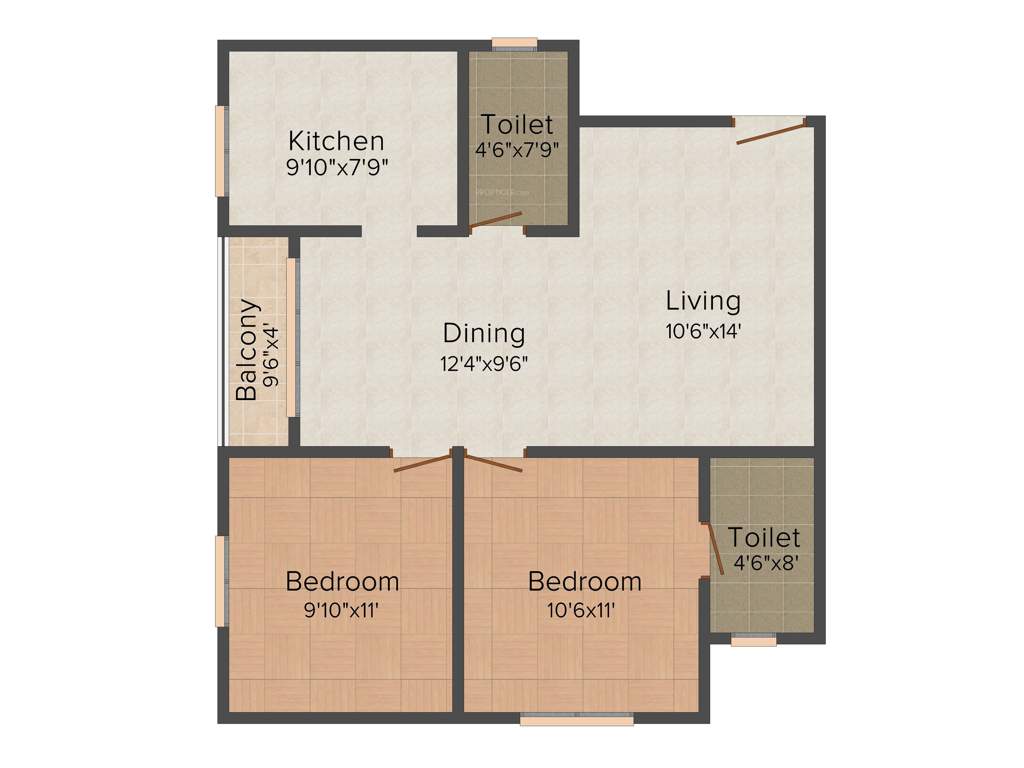 Safco Blue Sky (2BHK+2T (911 sq ft) 911 sq ft)