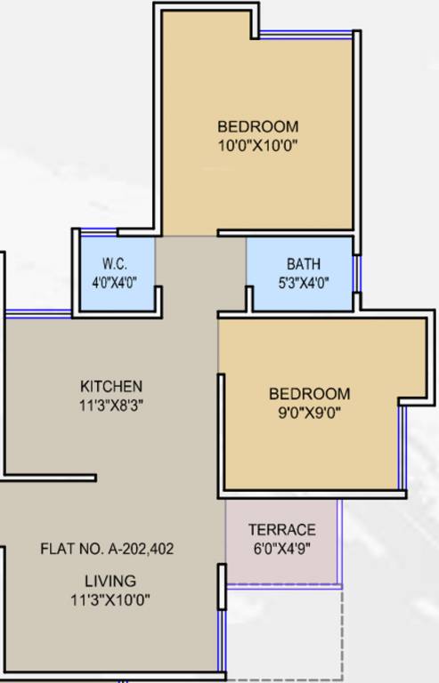 Pristine Purvrang (2BHK+2T (780 sq ft) 780 sq ft)