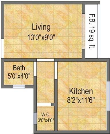 Qualcon Greenwood Estate (1BHK+1T (419 sq ft) 419 sq ft)