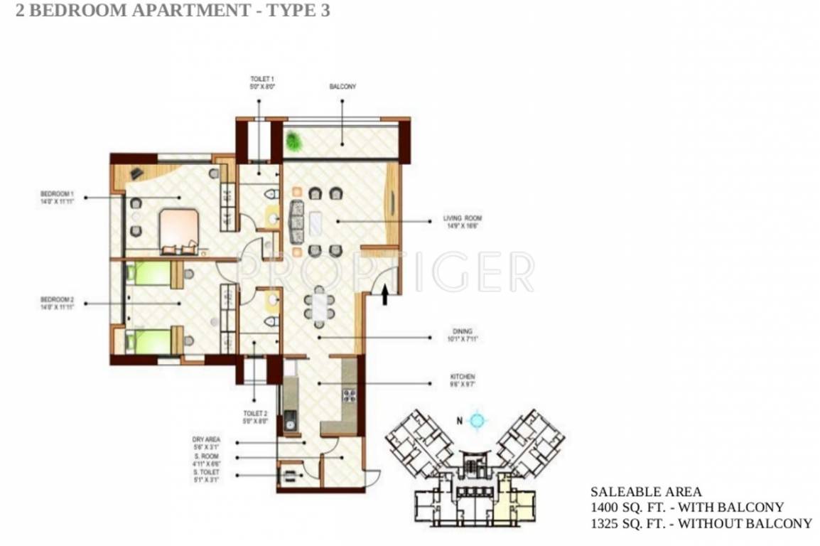 Peninsula Ashok Towers (2BHK+2T (1,400 sq ft)   Servant Room 1400 sq ft) Peninsula Ashok Towers (2BHK+2T (1,400 sq ft)   Servant Room 1400 sq ft)