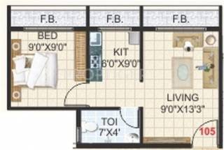 Space Krishna Park (1BHK+1T (500 sq ft) 500 sq ft)