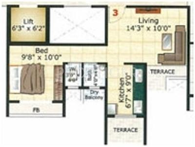 Anchit Towers (1BHK+1T (558 sq ft) 558 sq ft)