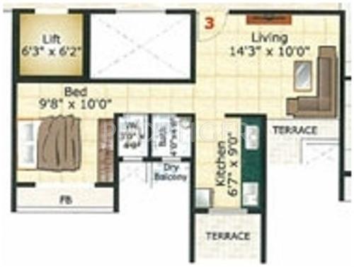 Anchit Towers (1BHK+1T (558 sq ft) 558 sq ft)