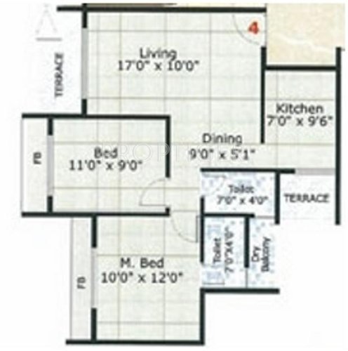 Anchit Towers (2BHK+2T (1,080 sq ft) 1080 sq ft)