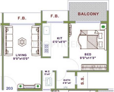 Platinum Regalia (1BHK+1T (675 sq ft) 675 sq ft)