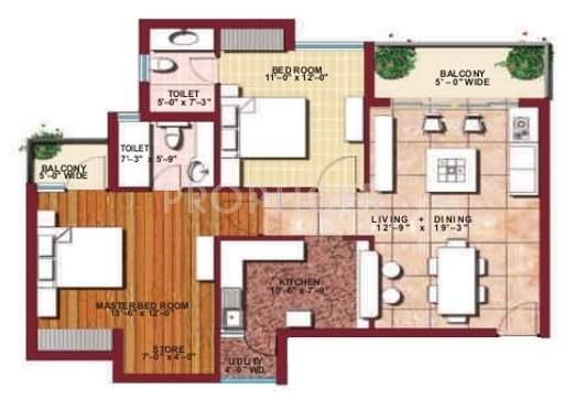 SVP Gulmohur Greens (2BHK+2T (1,280 sq ft) 1280 sq ft)