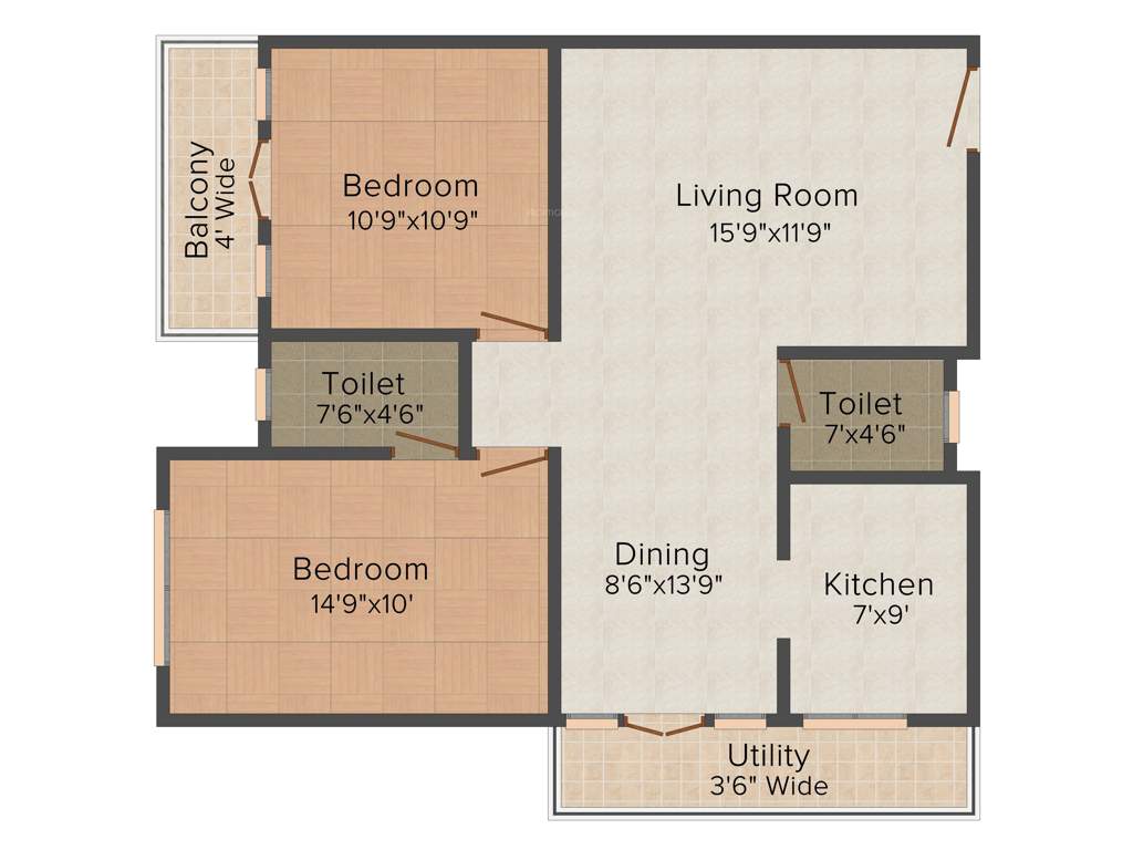 SVR Icon Heights (2BHK+2T (1,094 sq ft) 1094 sq ft)