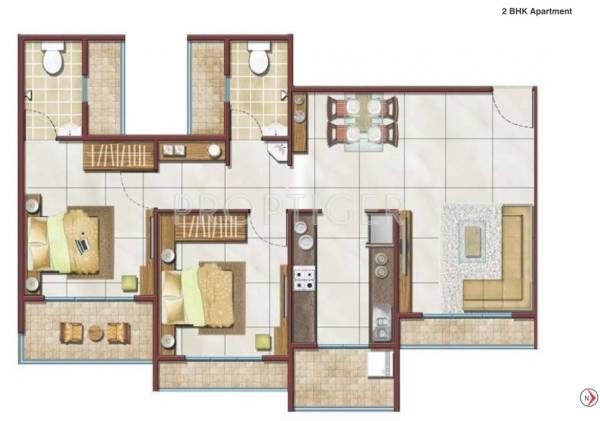 Regency Icon (2BHK+2T (1,368 sq ft) 1368 sq ft)