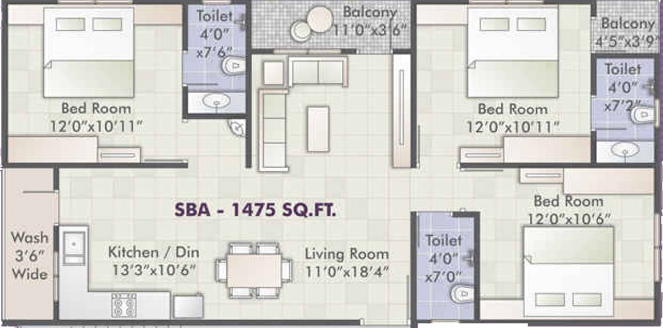 Akshar Pavilion (3BHK+3T (1,475 sq ft) 1475 sq ft) Akshar Pavilion (3BHK+3T (1,475 sq ft) 1475 sq ft)