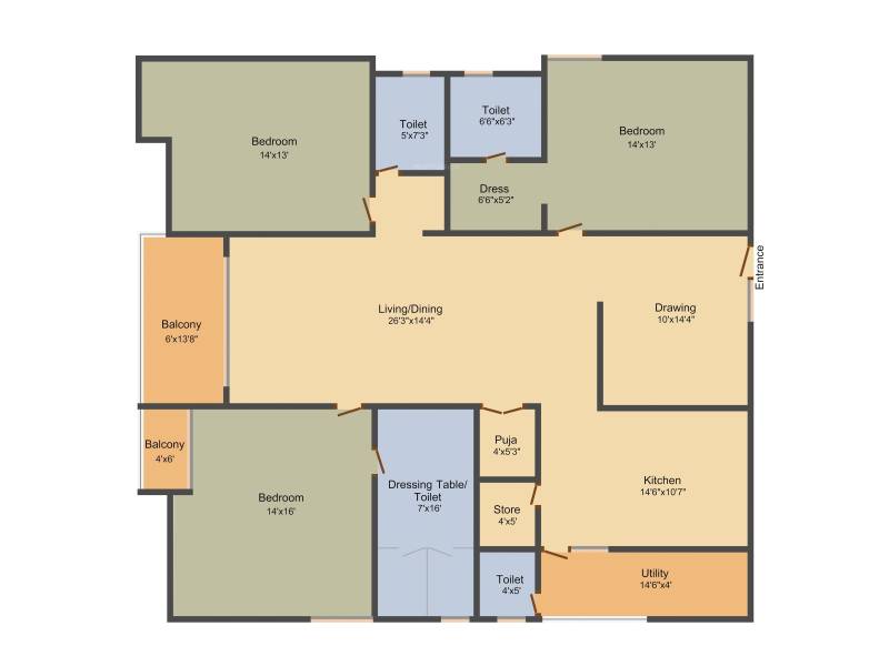 Ayyanna Platina (3BHK+4T (2,345 sq ft) + Pooja Room 2345 sq ft)