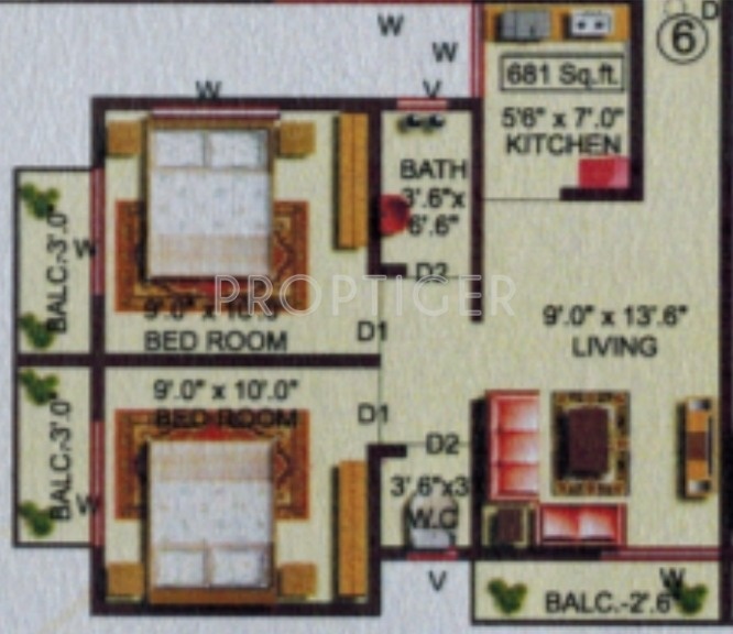 Shiv Saileela Residency (2BHK+2T (1,000 sq ft) 1000 sq ft)