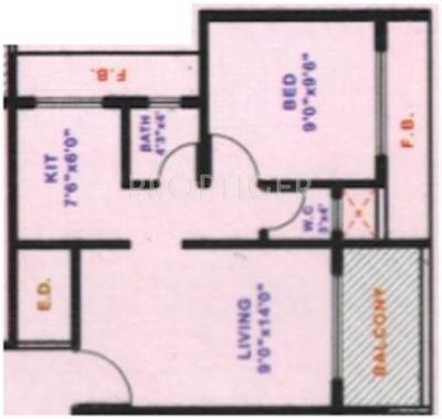 Krishna Orchid (1BHK+1T (625 sq ft) 625 sq ft)