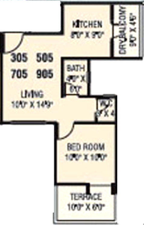 Nirman Abhilasha (1BHK+1T (640 sq ft) 640 sq ft)