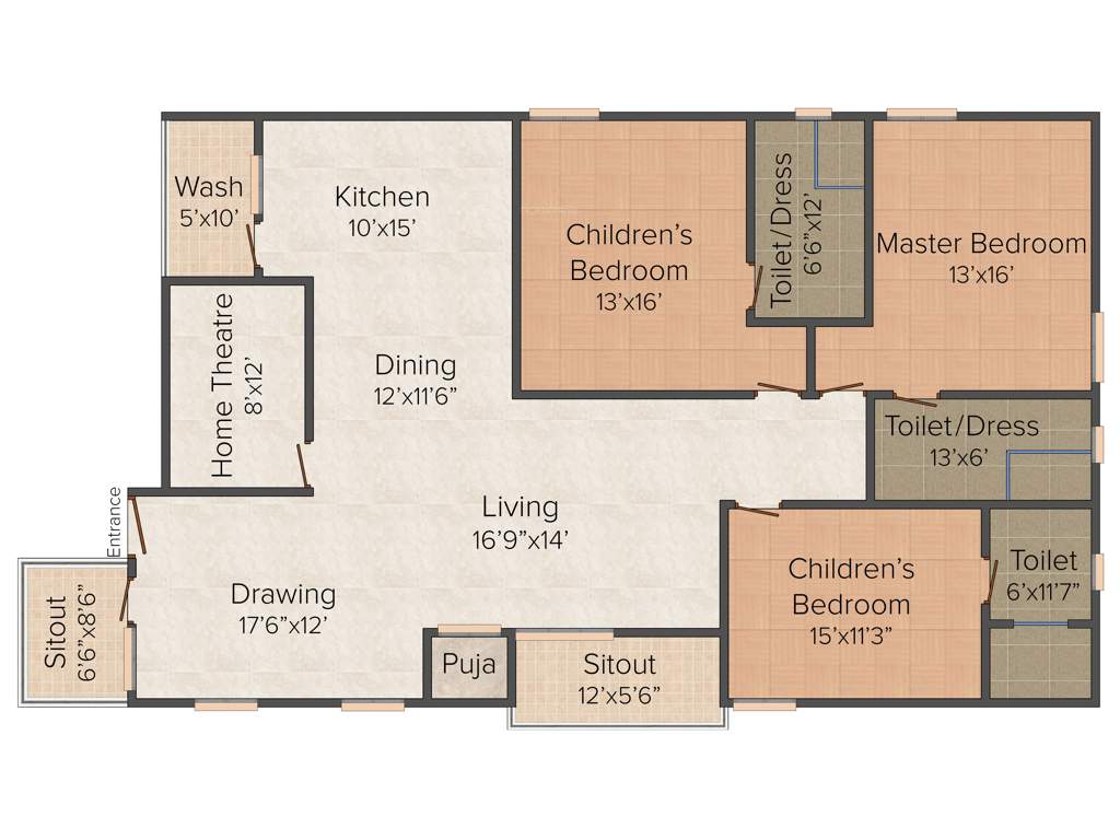 Ayyanna Pearl (3BHK+3T (2,825 sq ft) + Pooja Room 2825 sq ft)