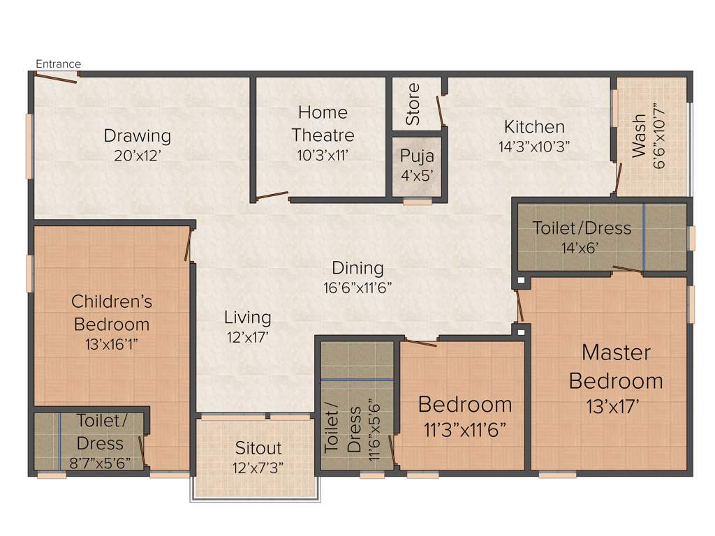 Ayyanna Pearl (3BHK+3T (2,590 sq ft) + Pooja Room 2590 sq ft)