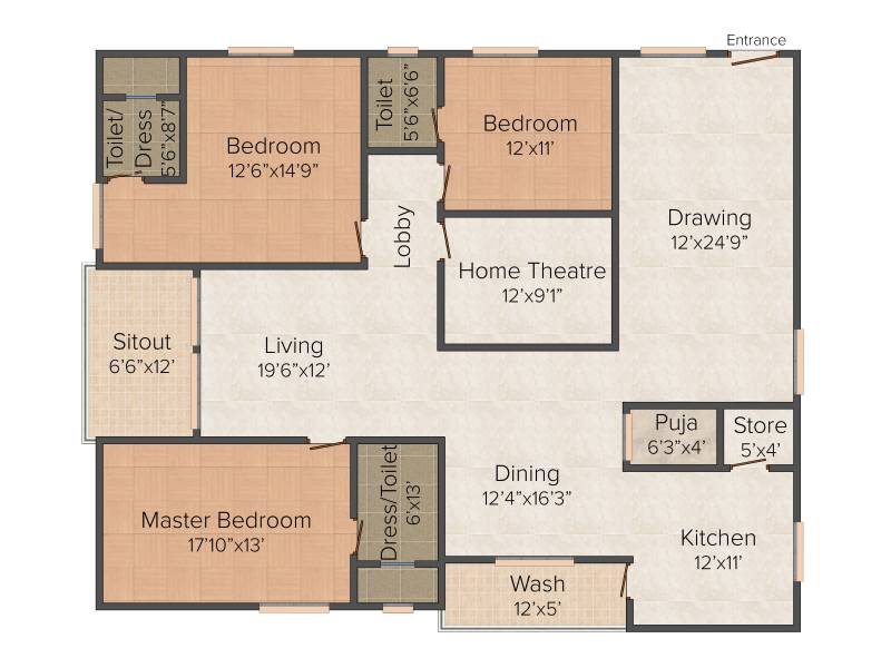 Ayyanna Pearl (3BHK+3T (2,890 sq ft) + Pooja Room 2890 sq ft)