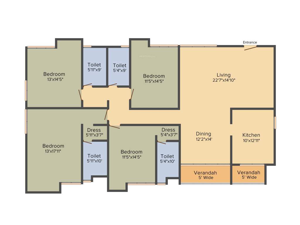 Multicon Loudon Star (4BHK+4T (3,406 sq ft) + Servant Room 3406 sq ft)