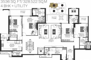 DLF The Crest (4BHK+4T (3,536 sq ft)   Study Room 3536 sq ft) DLF The Crest (4BHK+4T (3,536 sq ft)   Study Room 3536 sq ft)
