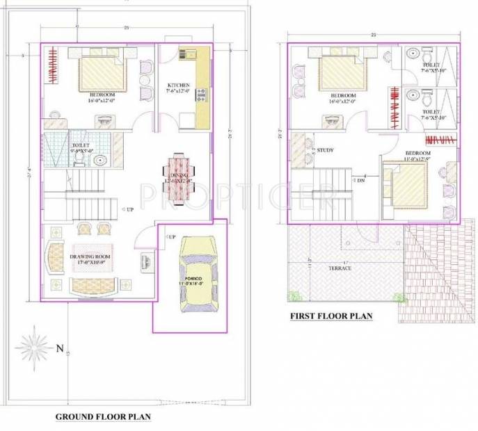 Modi Silver Oak Bangalows (3BHK+3T (1,503 sq ft)   Study Room 1503 sq ft)