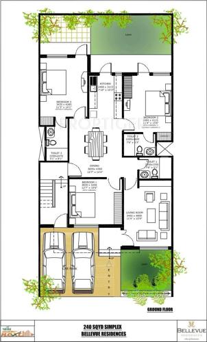 Vatika Bellevue Residences (3BHK+4T (2,160 sq ft)   Servant Room 2160 sq ft)