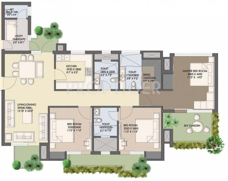 Agrante Beethoven 8 (3BHK+3T (2,261 sq ft) + Servant Room 2261 sq ft)