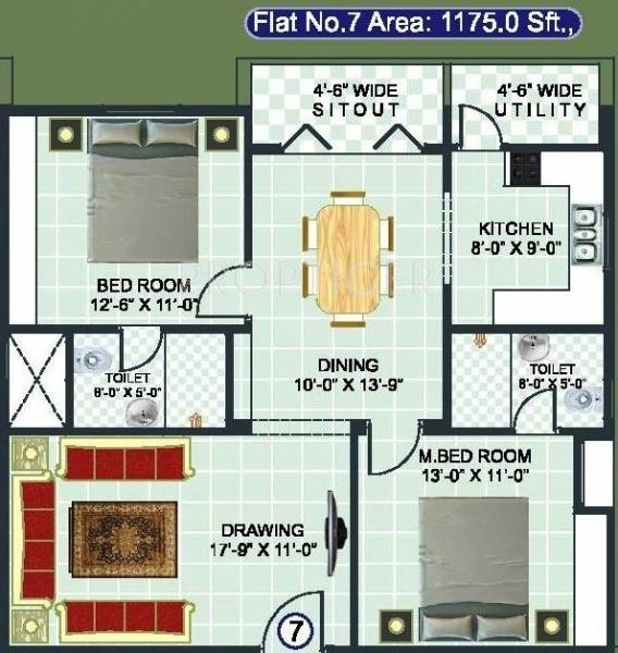 Sree Builders and Developers CRJ Residency (2BHK+2T (1,175 sq ft) 1175 sq ft)