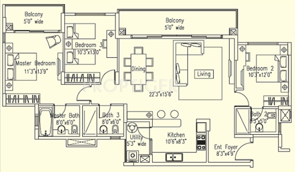 Elita Promenade (3BHK+3T (1,680 sq ft) 1680 sq ft) Elita Promenade (3BHK+3T (1,680 sq ft) 1680 sq ft)