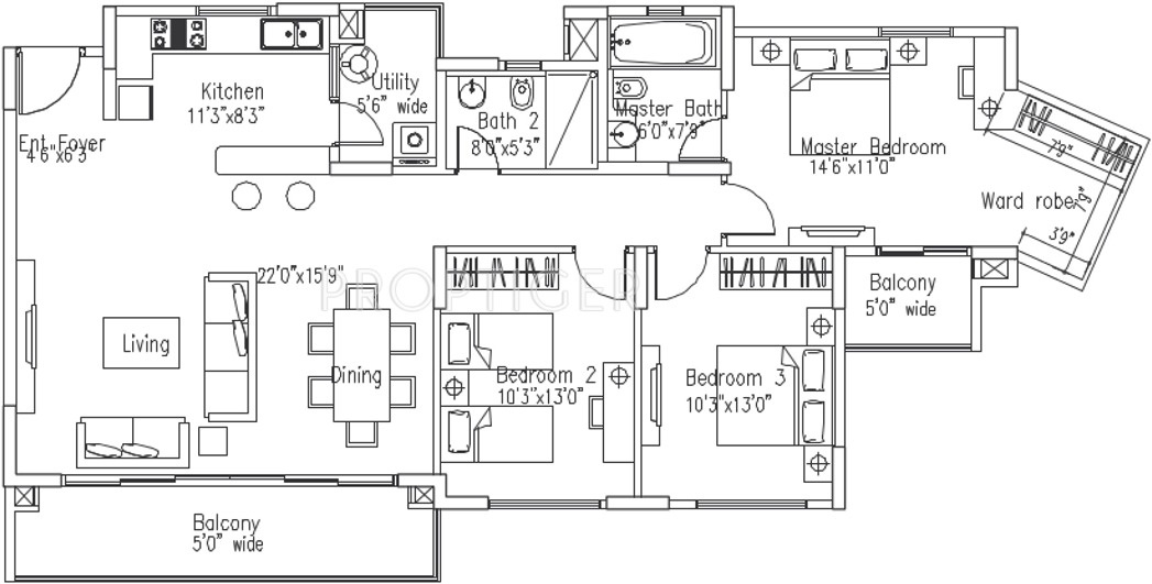 Elita Promenade (3BHK+2T (1,875 sq ft) 1875 sq ft) Elita Promenade (3BHK+2T (1,875 sq ft) 1875 sq ft)