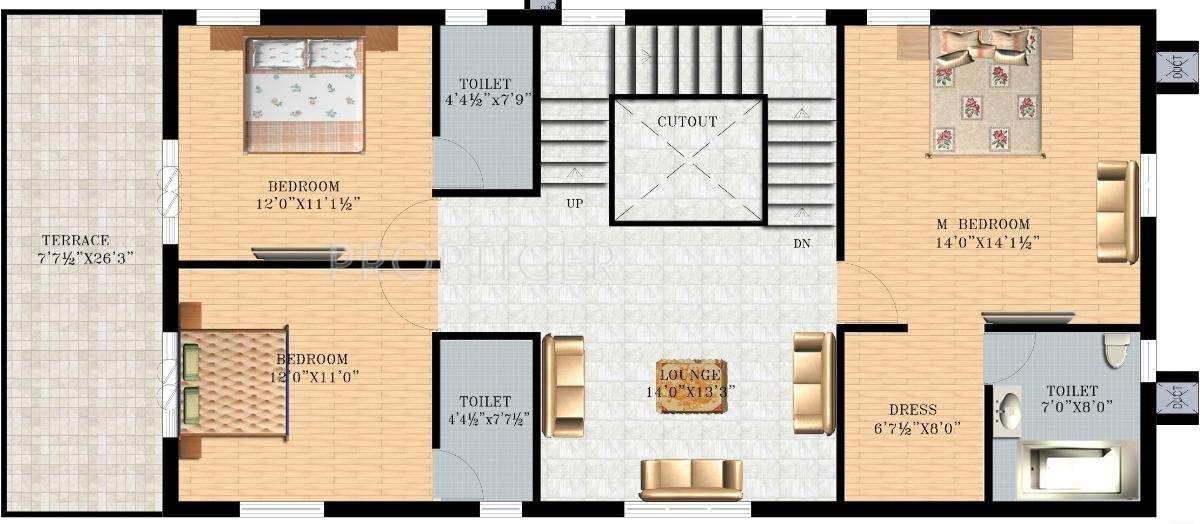 Vasudeva Bloomfield Ecstasy (4BHK+5T (3,150 sq ft)   Servant Room 3150 sq ft)