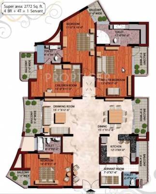 ABA Orange County (4BHK+4T (2,655 sq ft)   Servant Room 2655 sq ft)