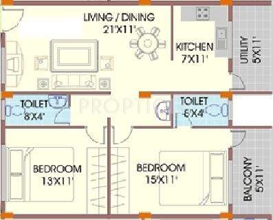 Mahaveer Marvel (2BHK+2T (1,125 sq ft) 1125 sq ft)