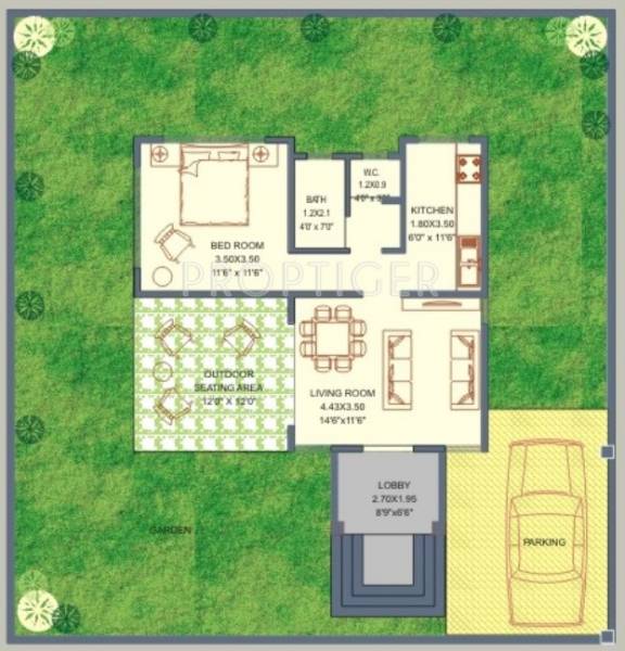 Ranjeet Teak County (1BHK+1T (636 sq ft) 636 sq ft)