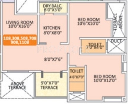 F5 Silver Crest (2BHK+2T (918 sq ft) 918 sq ft)