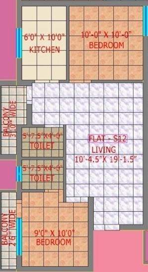 CC Emperor House (2BHK+2T (842 sq ft) 842 sq ft)