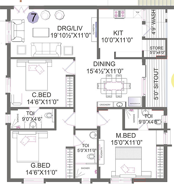 Vaishnavi Estate Fresh Living Apartments (3BHK+3T (1,700 sq ft) 1700 sq ft) Vaishnavi Estate Fresh Living Apartments (3BHK+3T (1,700 sq ft) 1700 sq ft)