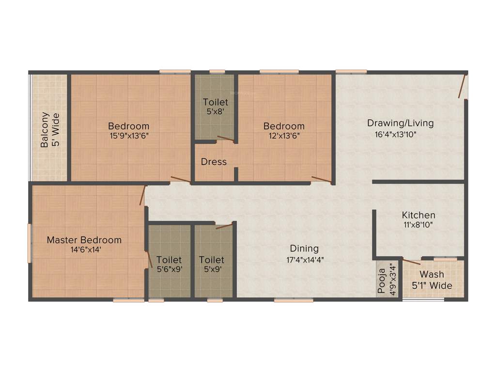 Vaishnavi Fresh Living Apartments (3BHK+3T (2,643 sq ft) 2643 sq ft)