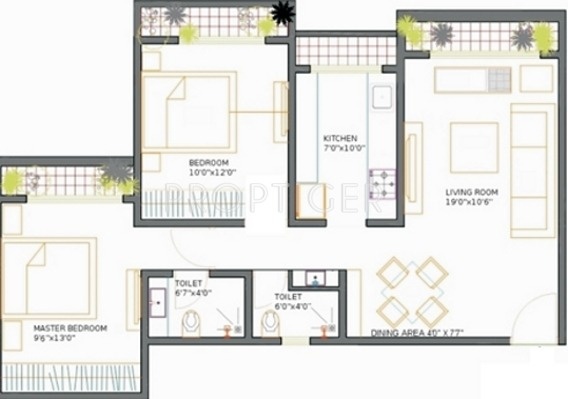 Nirvaana Garden Residency (2BHK+2T (1,215 sq ft) 1215 sq ft)