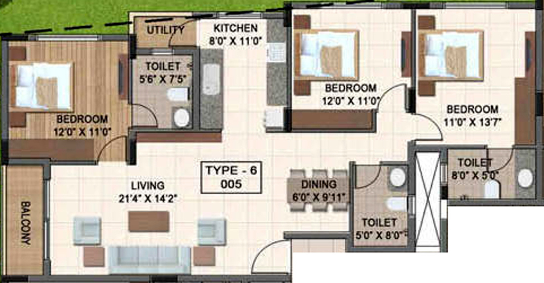 Sipani Classe (3BHK+3T (1,425 sq ft) 1425 sq ft) Sipani Classe (3BHK+3T (1,425 sq ft) 1425 sq ft)