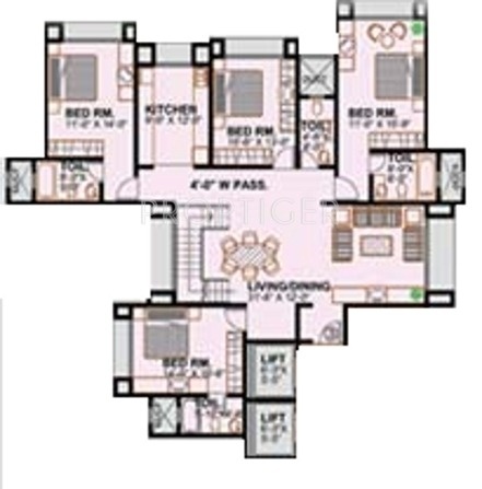 Sabari Aashiana Floor Plan (4BHK+4T)