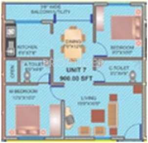 Amit SR Residency (2BHK+2T (900 sq ft) 900 sq ft)