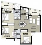 Raheja Shilas (3BHK+2T (1,302 sq ft) 1302 sq ft)