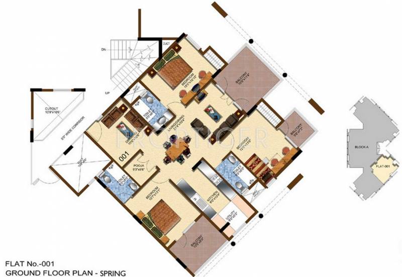 Windsor Four Seasons (3BHK+3T (1,692 sq ft)   Pooja Room 1692 sq ft)
