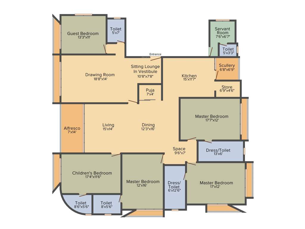 Winsome Manor (5BHK+5T (4,500 sq ft) + Servant Room 4500 sq ft)