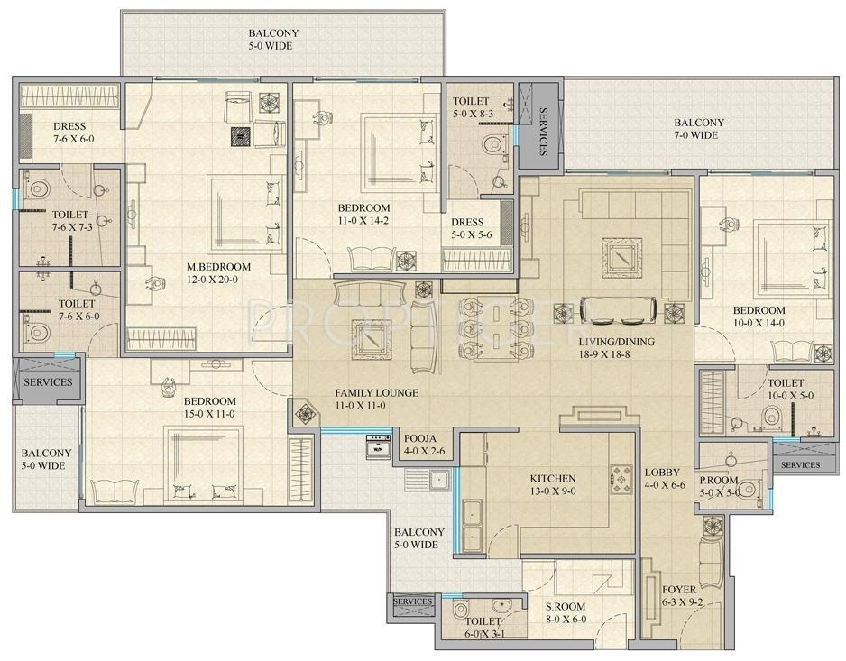 Gaursons Sports Wood (4BHK+5T (2,780 sq ft) + Servant Room 2780 sq ft) Gaursons Sports Wood (4BHK+5T (2,780 sq ft) + Servant Room 2780 sq ft)