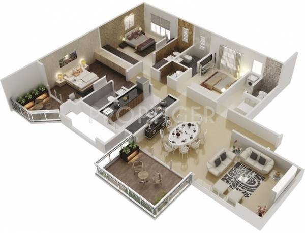 Karia Konark Vista (3BHK+4T (2,500 sq ft) + Servant Room 2500 sq ft)