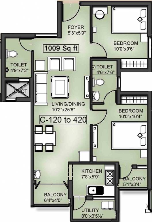 VGN Southern Avenue (2BHK+2T (1,009 sq ft) 1009 sq ft) VGN Southern Avenue (2BHK+2T (1,009 sq ft) 1009 sq ft)