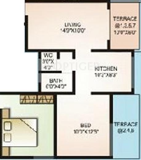 Vastu River Nest (1BHK+1T (606 sq ft) 606 sq ft)