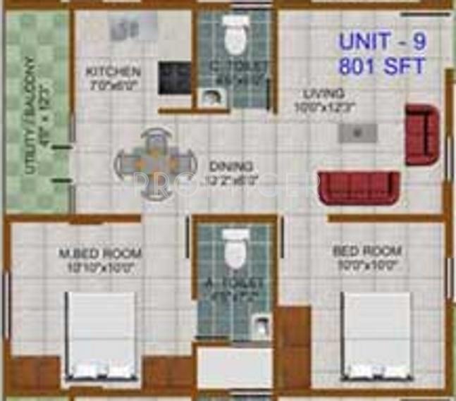 Prabhavathi Towers (2BHK+2T (801 sq ft) 801 sq ft) Prabhavathi Towers (2BHK+2T (801 sq ft) 801 sq ft)